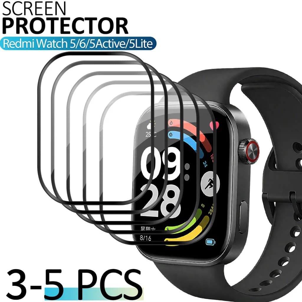 Pellicole Protettive 3D per Redmi Watch 6 e Watch 5, Film Protettivo PMMA Ultra-HD a Copertura Totale per Redmi Watch5 Active Lite