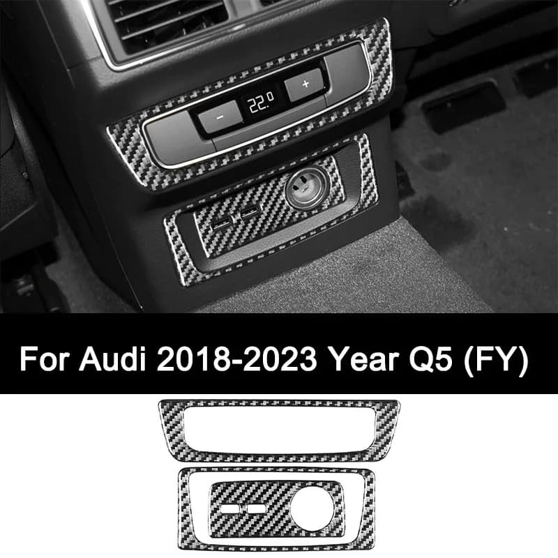 Per Audi Q5 (FY) 2018 2019 2020 2021 2022 2023 REALE In Fibra di Carbonio Auto Posteriore Aria Condizionata Prese D'aria Adesivo Interni Accessori Auto