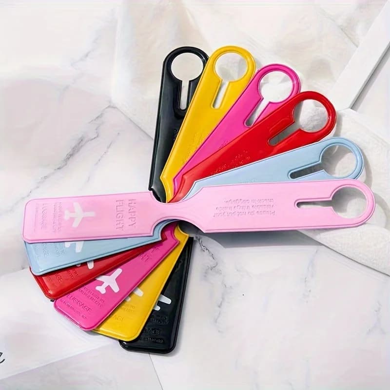 Set di 3 Copri Etichette per Bagagli da Viaggio, Porta Etichette ID per Valigie, Accessori Creativi Portatili per Etichette di Imbarco