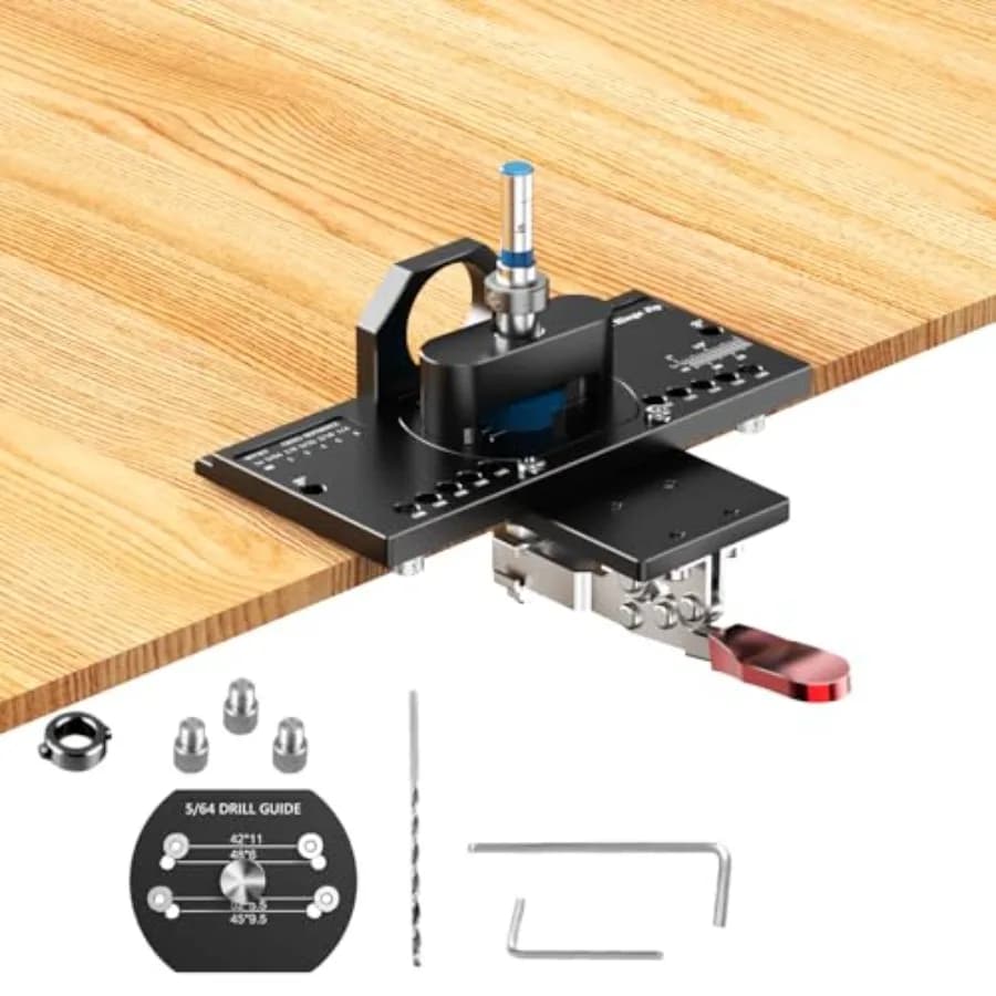 Metal Hidden Hinges Fixing Device with Rapid Clamp and Dust Suction Adapter, 35mm, for Hidden Door Hinges, for Furniture Drilling