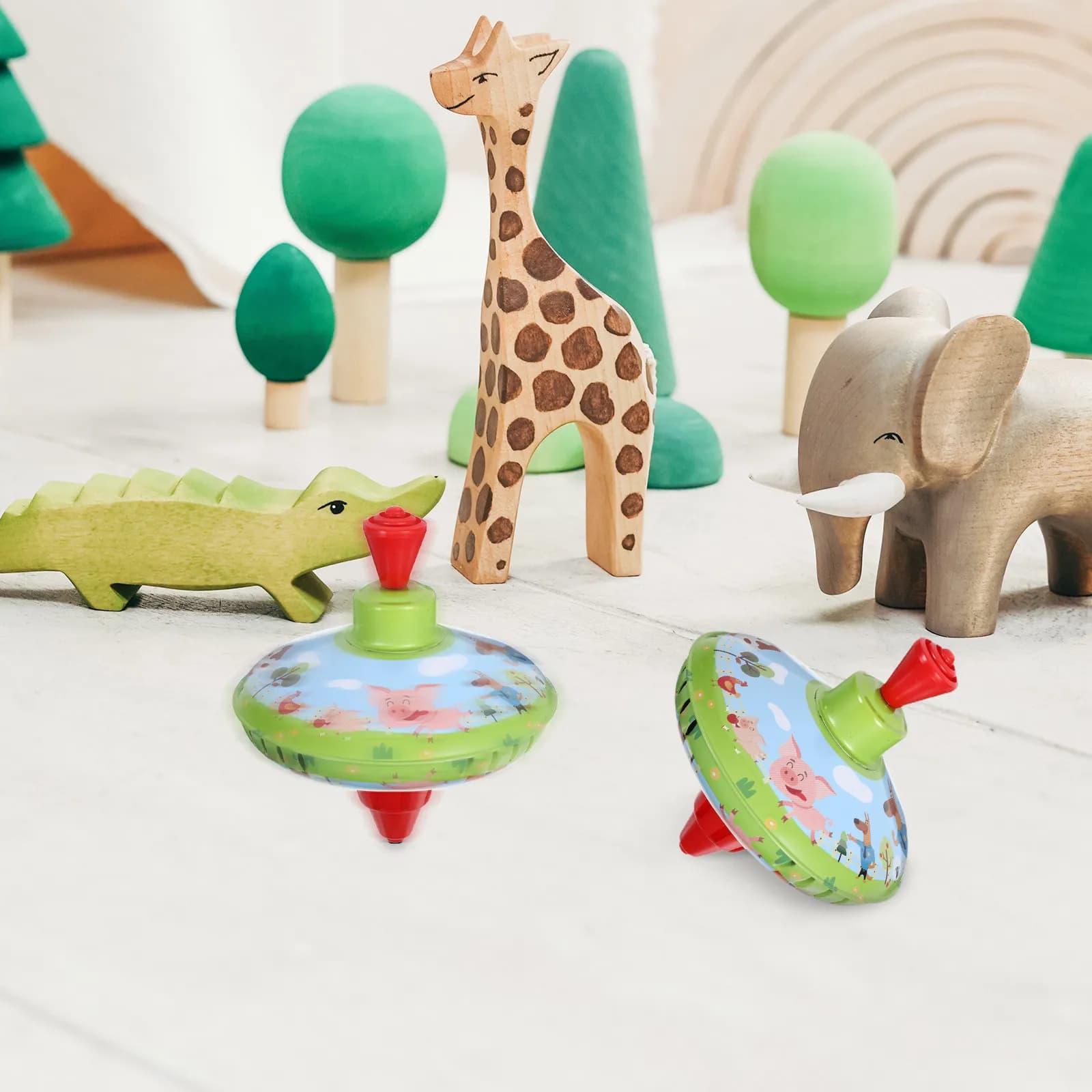 Trottola in Lamiera di Ferro, Giocattolo Educativo Rotante, Creativo e Divertente per Bambini, per l'Apprendimento e la Cognizione dei Colori
