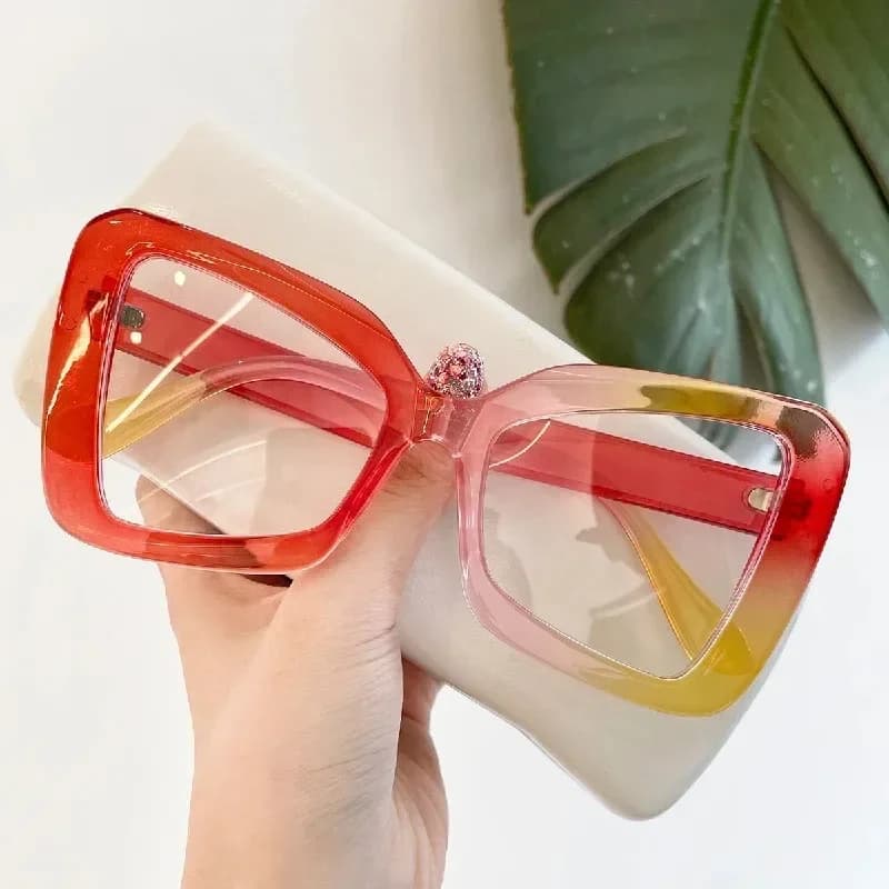 Ollymurs New Fashion Large Anti Blue Ray MyopiaButterfly Progressive Prescription Glasses Reading Photochromic Outdoor Sunglass