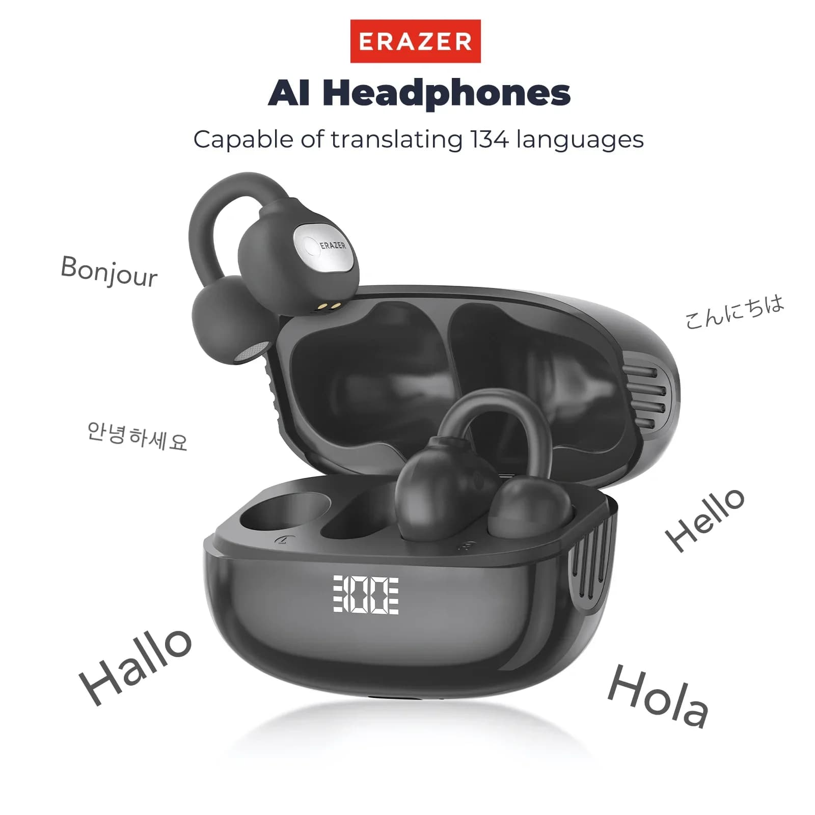 ERAZER XF50 Bluetooth V6.0 AI earphones OWS headphones with ear clip Wireless sports headphones with microphone Open-Ear earphones