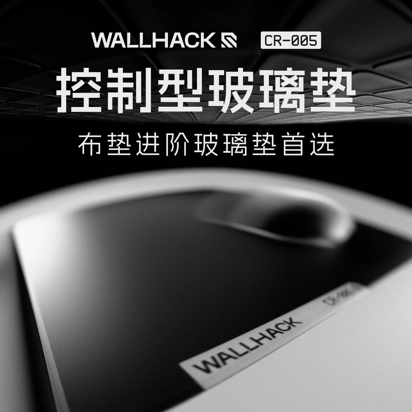 WALLHACK CR005 Tappetino per mouse in vetro di controllo 510X440mm Tappetino per mouse in vetro professionale per e-sport di grandi dimensioni originale originale