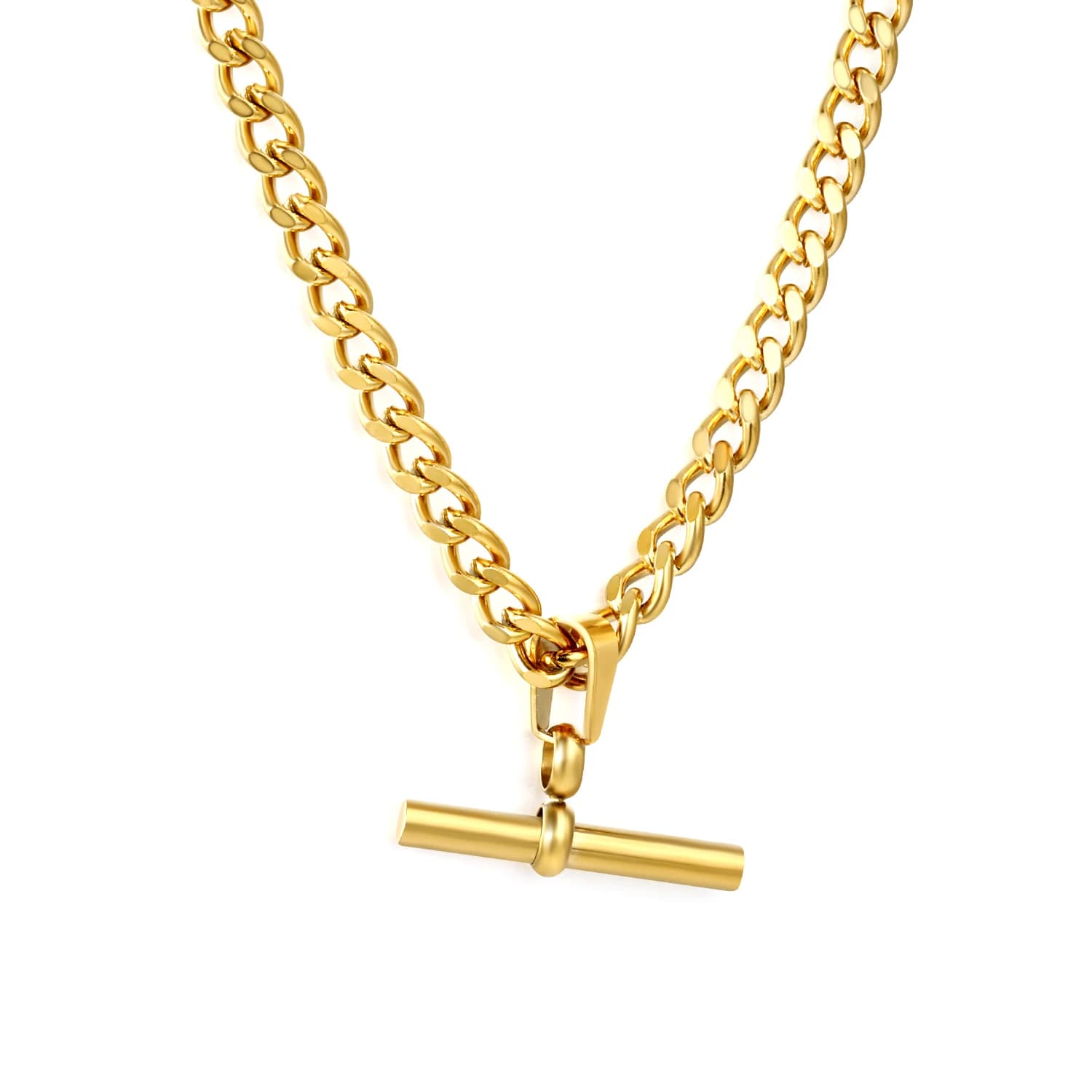 Street Hip-hop Straight Bar Pendant Necklace for Men and Women, New Gothic Punk Jewelry Accessory, Stainless Steel Necklace