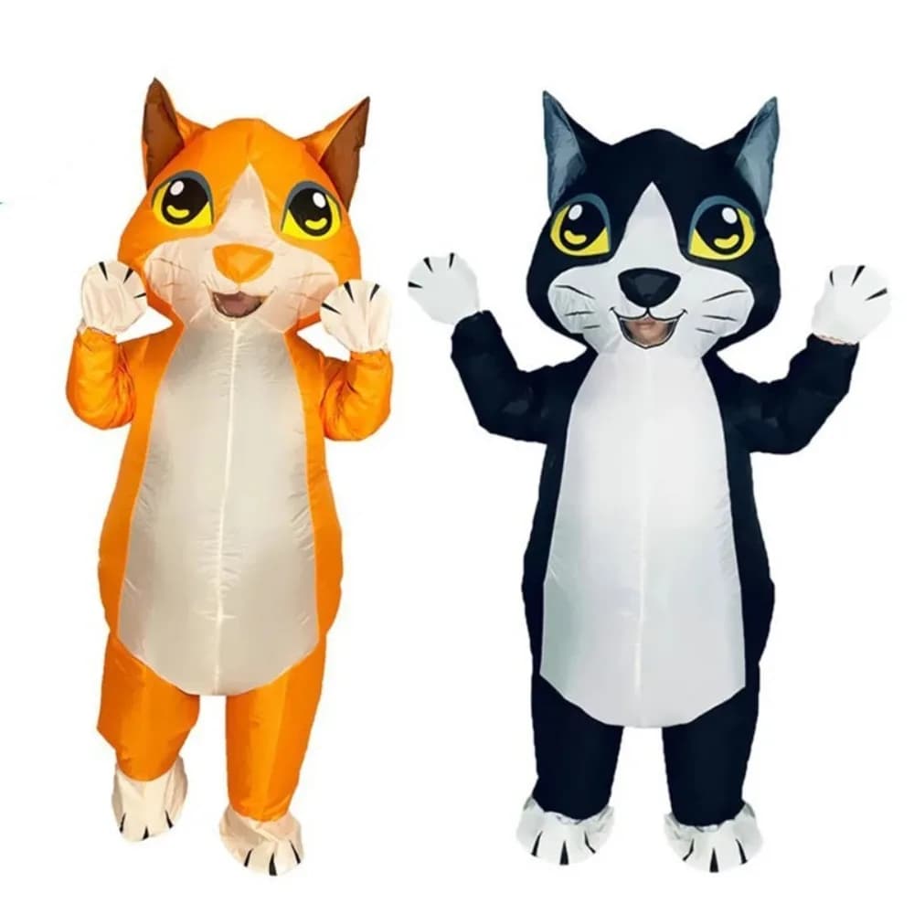 Orange Black Cat Inflatable Suit Conjoined Cartoon Doll Costume Business Activities Stage Performance Cosplay Clothing Prop