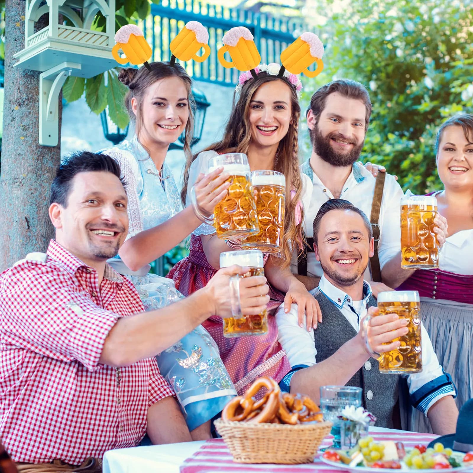 2 Pezzi Cerchietti per Capelli a Forma di Boccale di Birra, Accessori Divertenti per Feste a Tema Birra, Copricapo Creativo per Festival