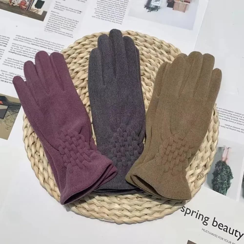 Outdoor Winter Touch Screen Gloves Soft Thicken Drive Cycling Gloves Windproof Keep Warm Five Finger Gloves Women Men