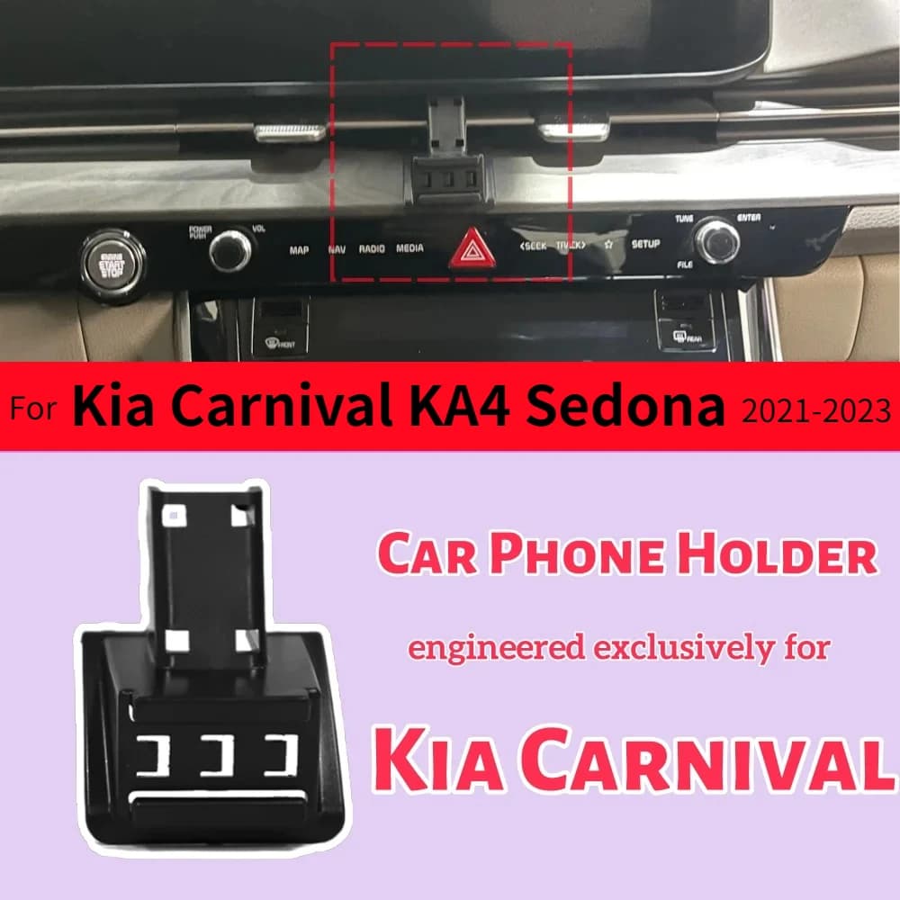 Supporto Magnetico per Telefono Auto per Kia Carnival KA4 Sedona 2021 2022 2023 Ricarica Wireless Staffa Fissa Speciale Base MagSafe