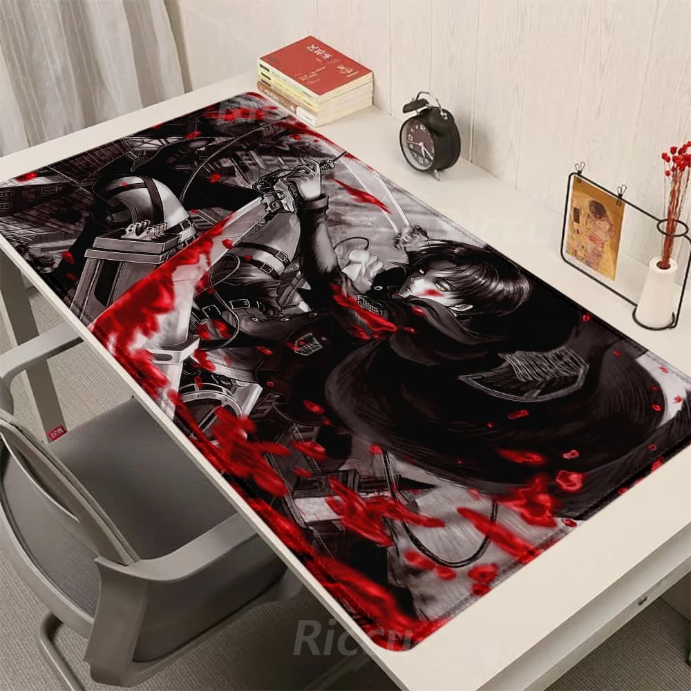 Attack on Titan Anime electronic sports Locking edge Gaming Computer di grande stampa di grandi dimensioni blocco bordo tastiera Mouse Pad