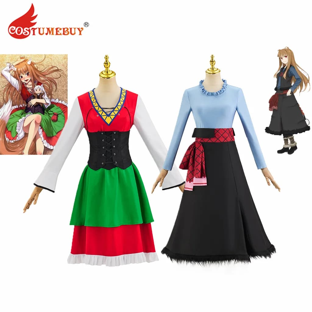 Spice and Wolf Holo Costume Cosplay Donna adulta Ragazze Vestito da festa di Halloween Holo Gioco di ruolo Lolita Dress Outfit