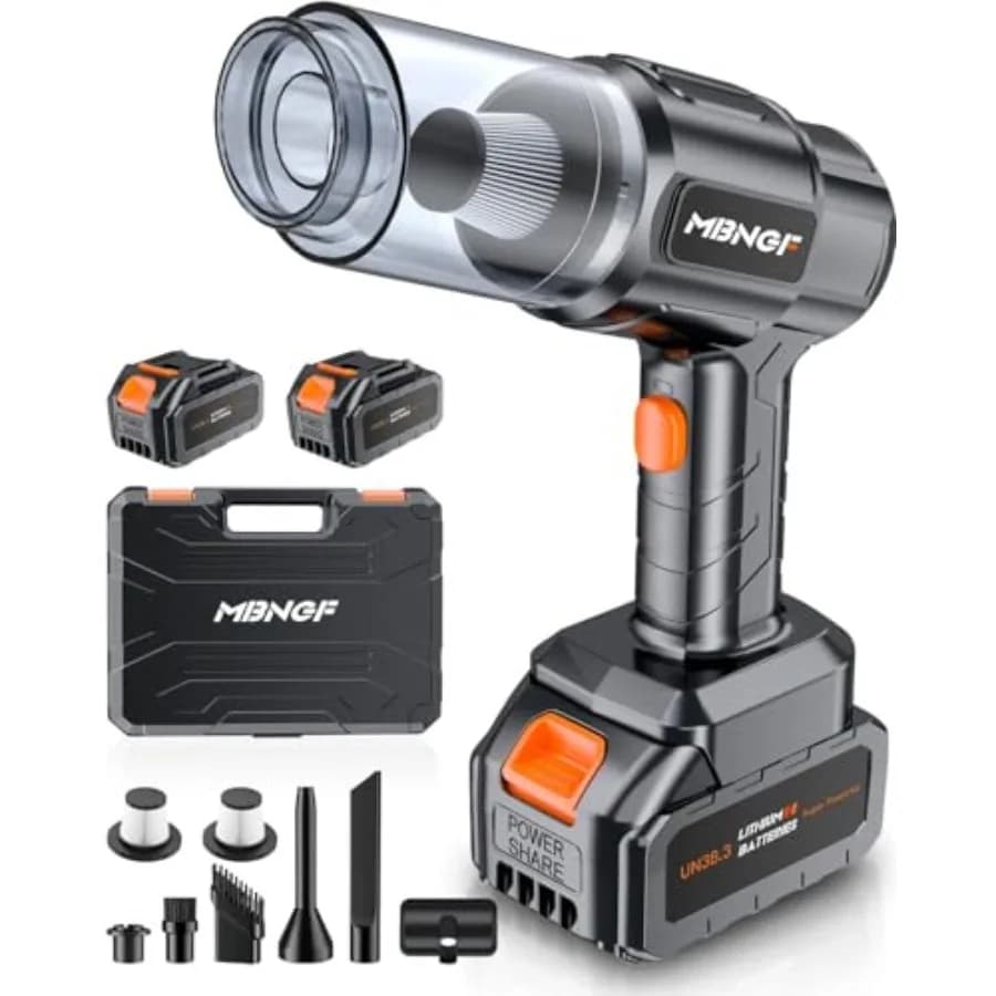 Aspirapolvere Portatile per Auto Senza Fili 35000PA ad Alta Potenza di Aspirazione e Soffiaggio, Aspiratore Wireless Portatile per Auto, Casa, Ufficio, Animali Domestici
