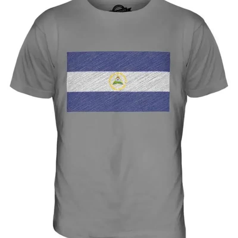 NICARAGUA DOODLED FLAG MENS T SHIRT TEE SHIRT XS S M L XL 2XL 3XL 4XL 5XL