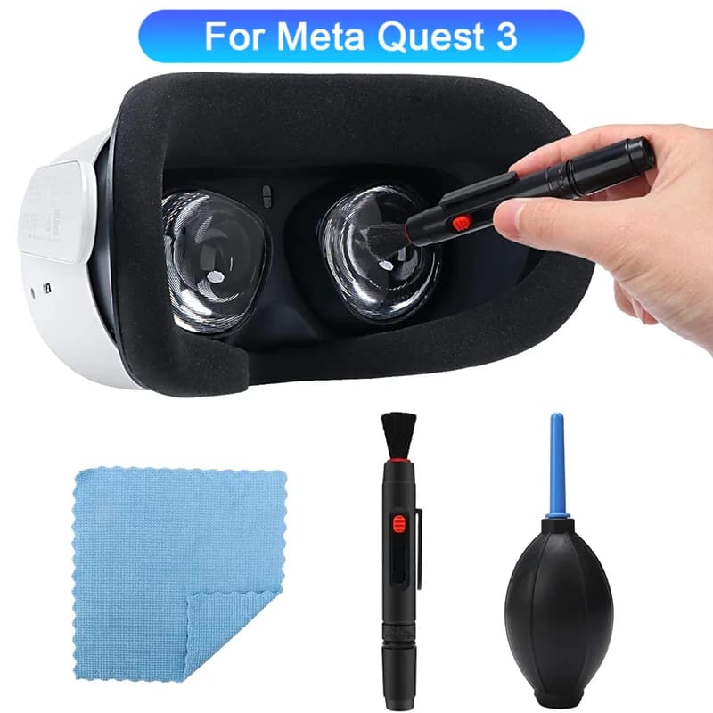 For Meta Quest 3S Purpose Cleaning Kit Camera Dust Cleaner Brush Clean Brush Pen Salviette Fuliginous Air Blower for Quest 3 Accessories