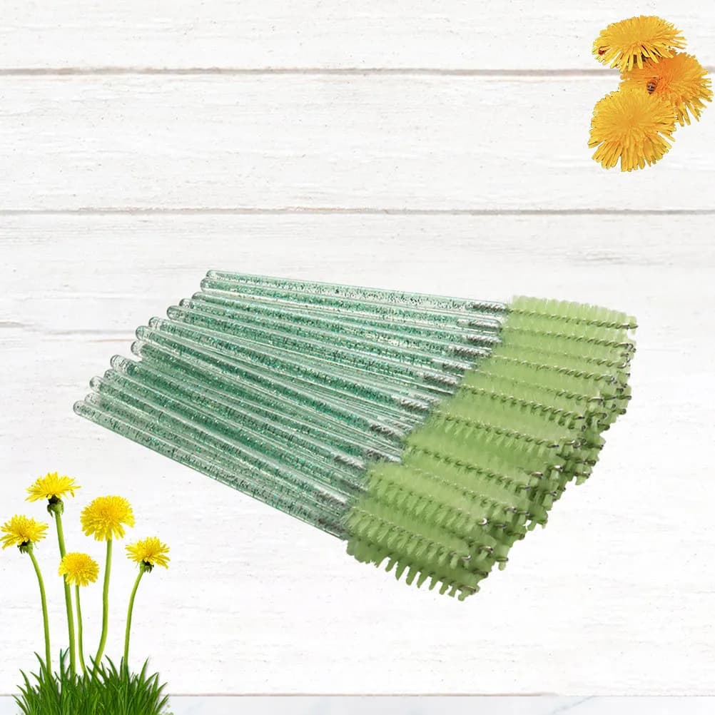 100 Pieces Disposable Brushes for Mascara with Crystal Auction, Professional Makeup Tool, Eyelash Separator