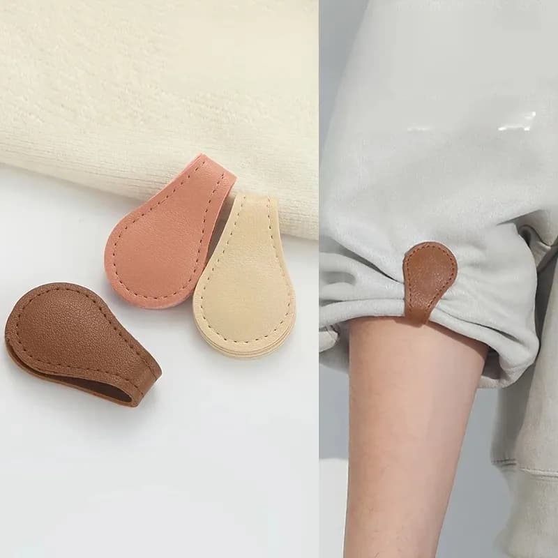 Detachable Fixed Magnetic Buckle Leather Leg Retracting Tool Nail-Free Seam-Free Trouser Legs Accessory Sewing Tool