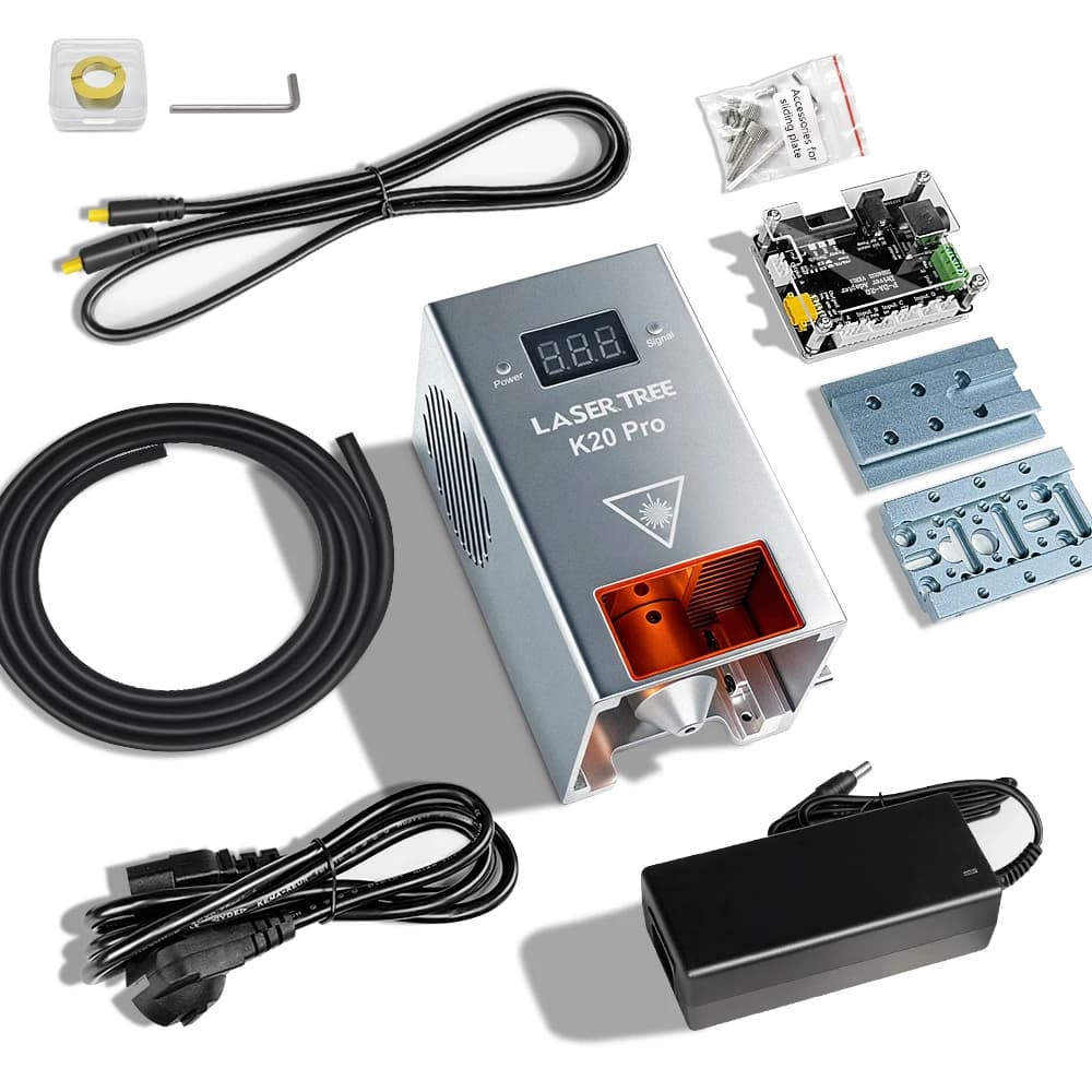 LASER TREE High Power 20W Optical Power Laser Head with Air Assist TTL Blue Light Module for Laser DIY Cutting Engraving Tool