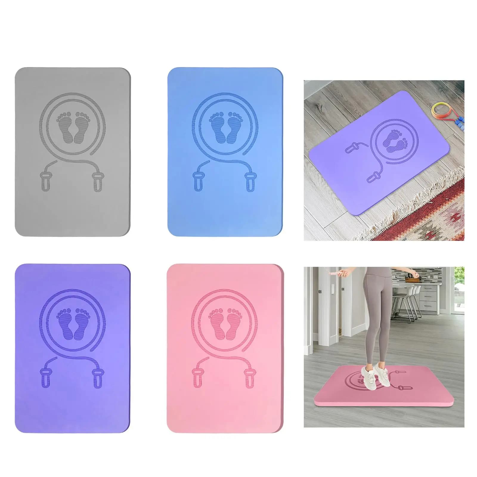 Jump rope mat Yoga mat Slow jogging mat for multipurpose indoor anti-slip for fitness