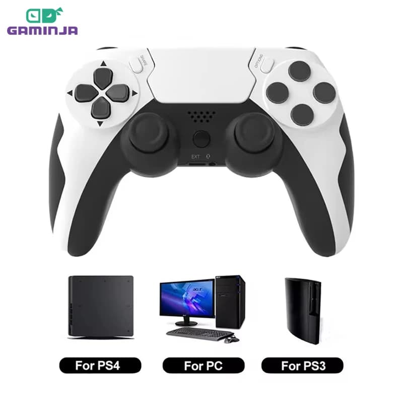 Gamepad wireless GAMINJA P48 con controller di gioco giroscopio a sei assi per console PS4 PS3 vince 7 8 10 joystick per PC a doppia vibrazione