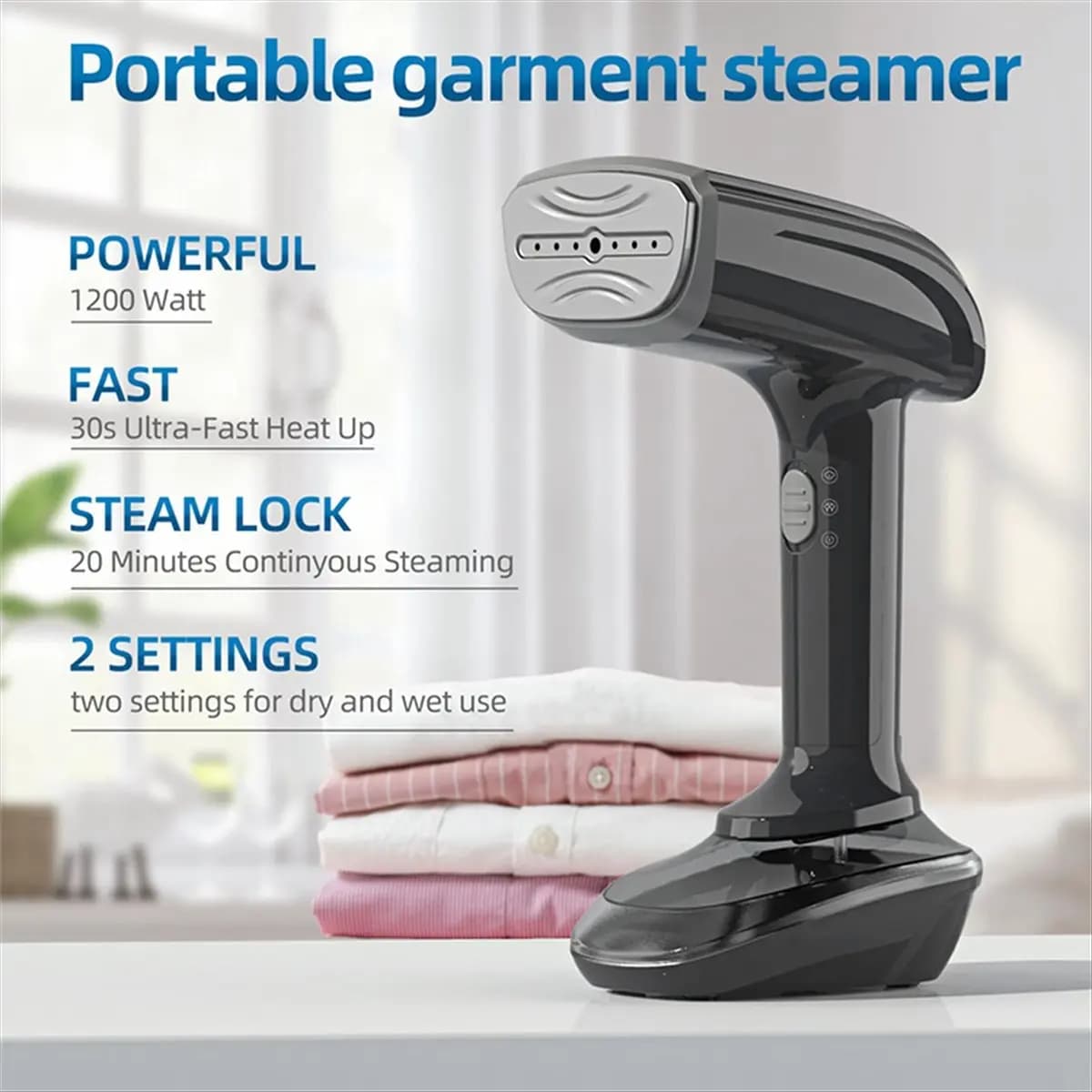 2026 Trend Steamer for Clothes, Handheld Fabric Steamer with Fast Ceramic Heat-Up Plate, Ironing & Wrinkle Remover, US Plug
