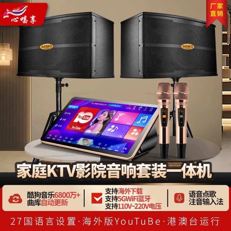 Set di altoparlanti da 18,5 pollici per home theater con macchina per karaoke e funzione all-in-one per uso domestico