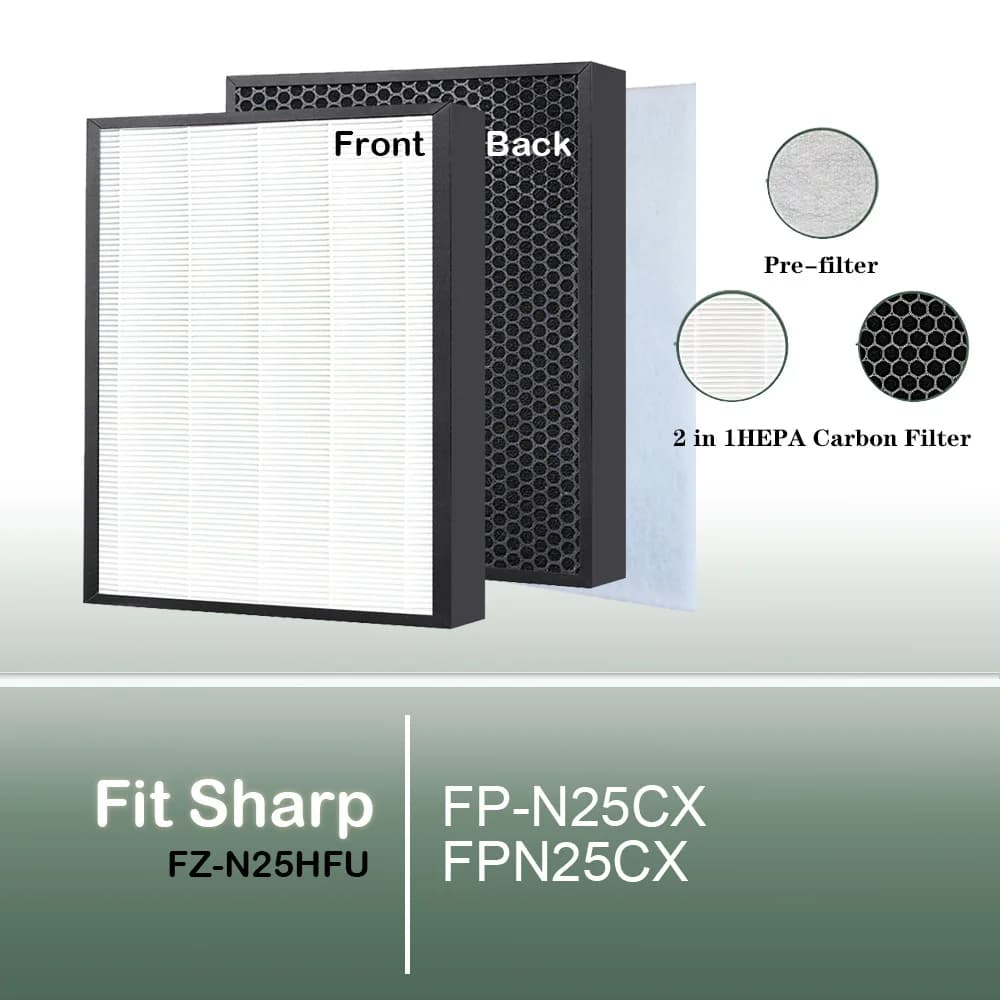 FZ-N25HFU FZN25HFU sostituzione True HEPA e filtro a carbone per il modello FP-N25CX FPN25CX purificatore d'aria Sharp