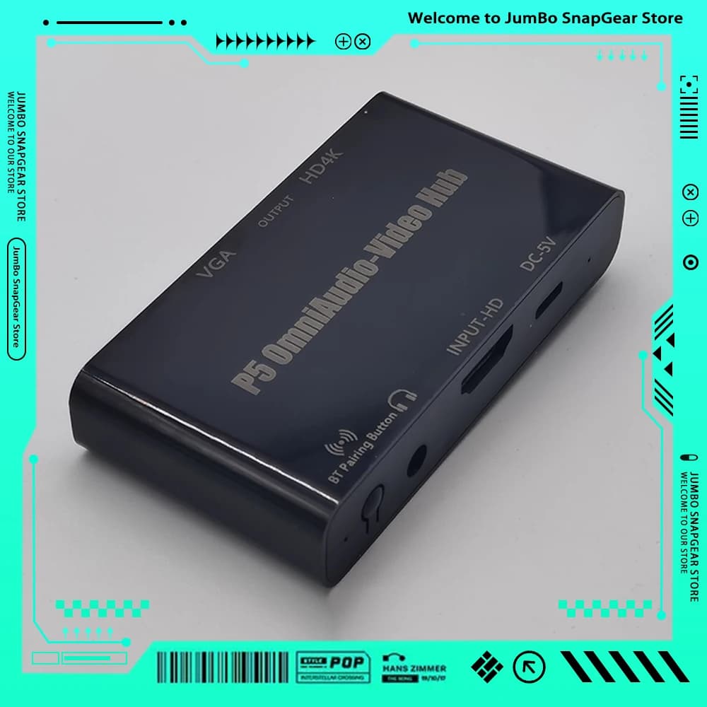 Hub Audio-Video P5 Omni per PS5, Magic Box Universale Compatibile con Tutti gli Auricolari/Altoparlanti Bluetooth 5.0, Supporta HDMI 4K HD e VGA