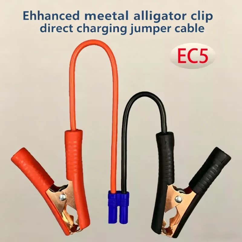 Cavo di Emergenza 10AWG EC5 Rinforzato con Morsetto per Avviamento Auto, Cavo di Collegamento Batteria, Connettore per Caricabatterie e Avviamento