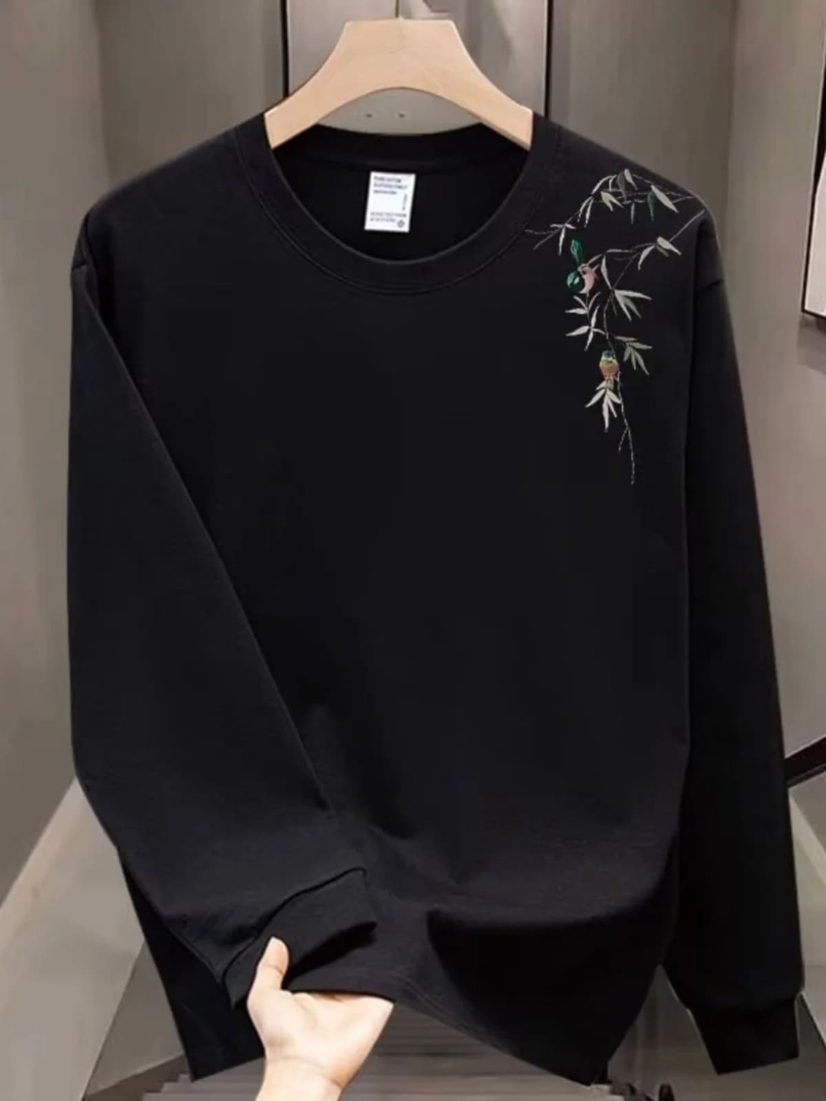 Loose Fit Pure Cotton Long Sleeve T-Shirt Unisex Early Autumn Base Layer Top Breathable Comfortable round Neck Tee for All Ages