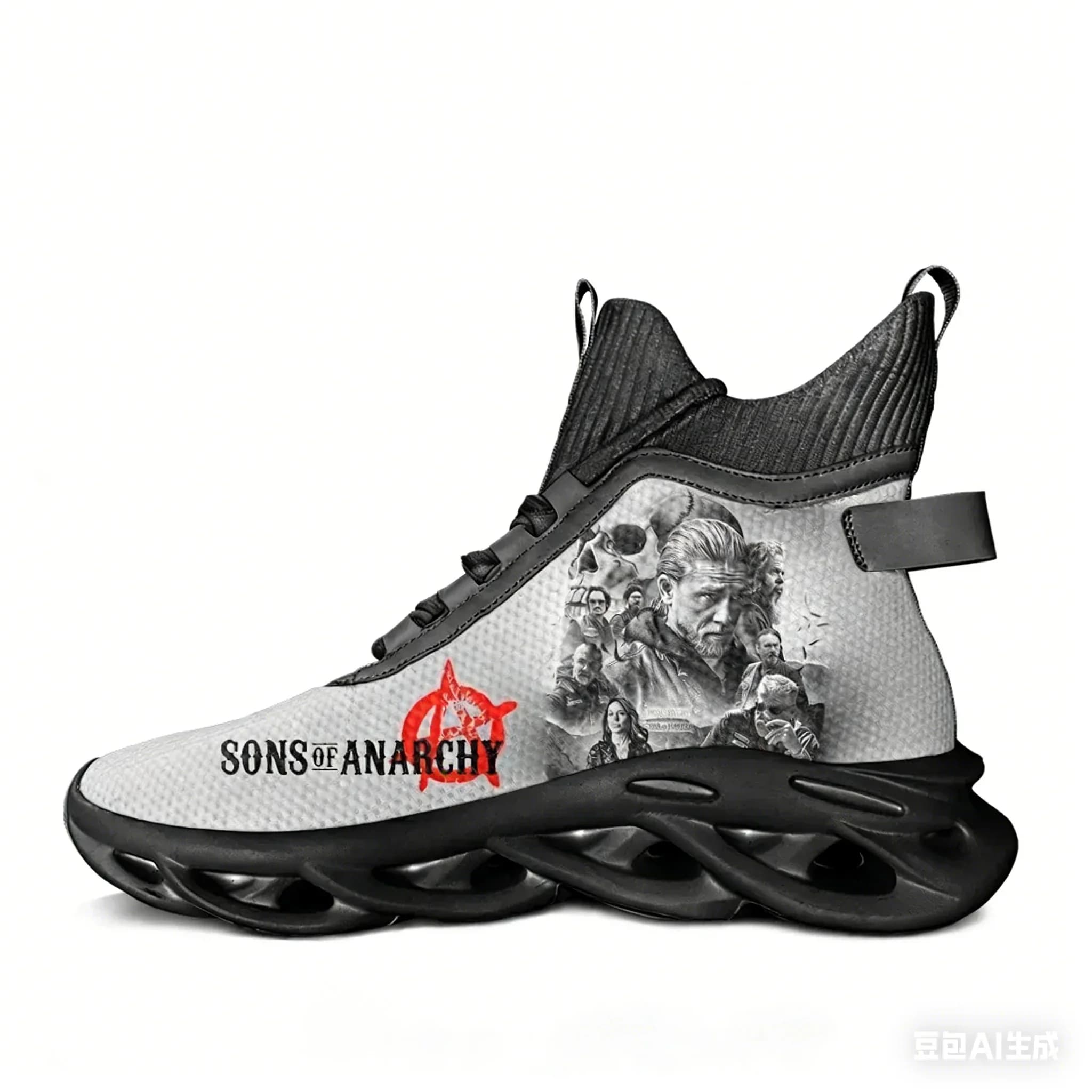 Sneakers alte Sons Of Anarchy SOA da uomo e da donna, scarpe sportive da corsa, con lacci, in mesh, personalizzabili