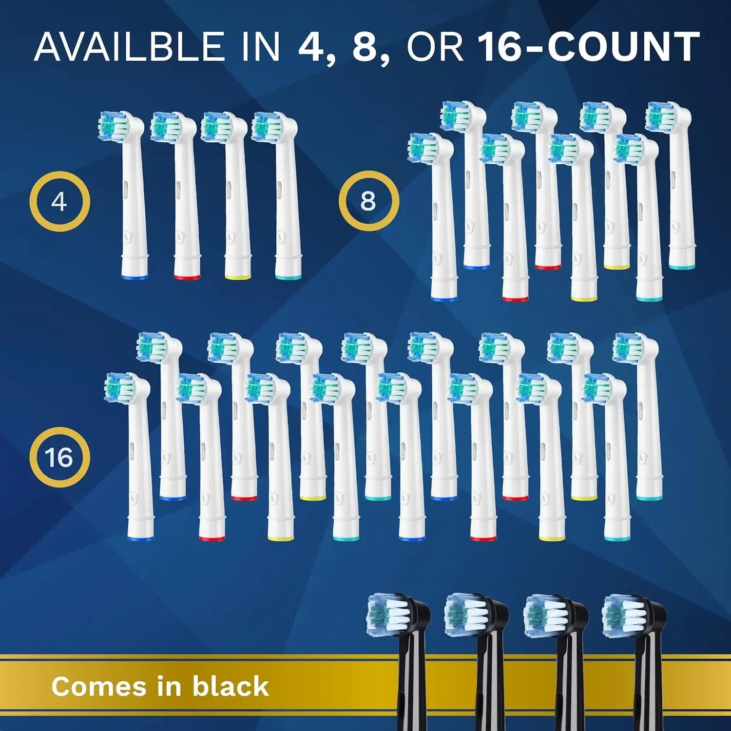 Precision spare heads compatible with Oral B Braun electric toothbrush, set of 4-16 pieces for Smart Genius