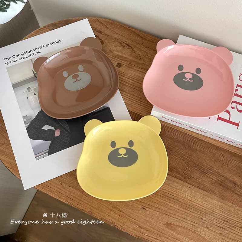 Lovely Bear Vassoio per la conservazione degli alimenti Piatto per snack di frutta secca Piatto da portata per antipasti per feste Caramelle Pasticceria Noci Piatto decorativo