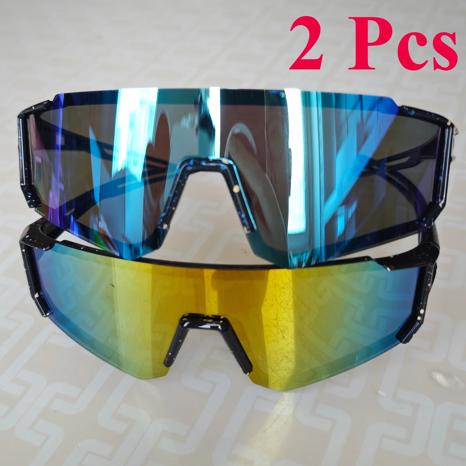1/2 Pieces Oversize Eyewear with Wrap Mounting, Fashion Glasses Y2K, Unisex Glasses for Music Festival, Casual Glasses