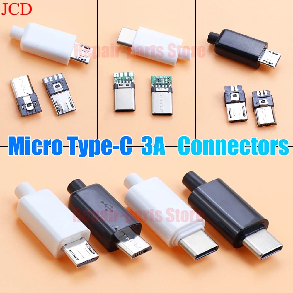 2-10 pcs Type C usb3.1 3A Fast Recharge USB Connectors Male Martinetti Coda Spine Terminals Electric welding FAI DA TE cable data accessories