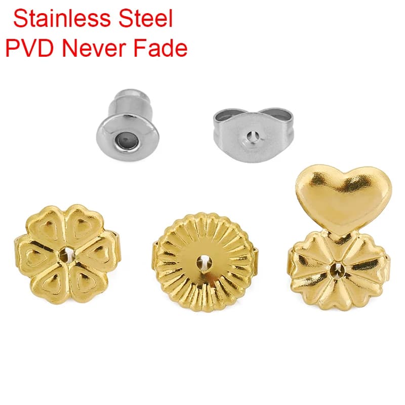 20 pcs 50 pcs PVD Never Fades Stainless Steel Earrings Backs Hypoallergenic Earrings Carpet for You Show Results Accessories