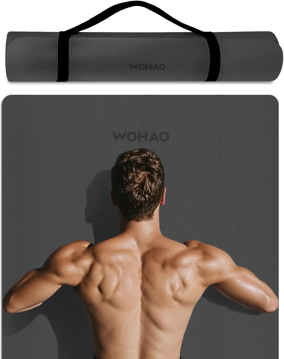 Extra Largo Yoga Mat and Thickness 8mm, Large Anti-slip Mat for Exercises with Home Gym Strap and Pilates