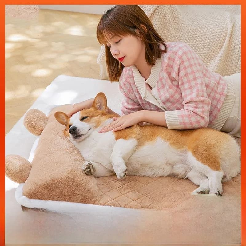 Cuscino per Cani Caldo e Confortevole, Tappetino per Divano, Staccabile e Lavabile, Accessori per Animali Domestici, Cuscinetto per Cani per Dormire in Inverno, Metodo di Pulizia