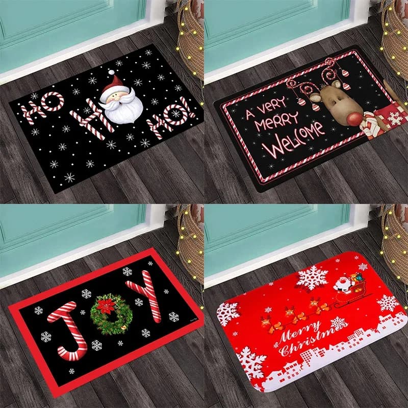 VIKAMA Christmas Decoration Entrance Floor Mat Anti-Slip Bedroom Balcony Carpet Porch Kitchen Floor Mat Home Decoration