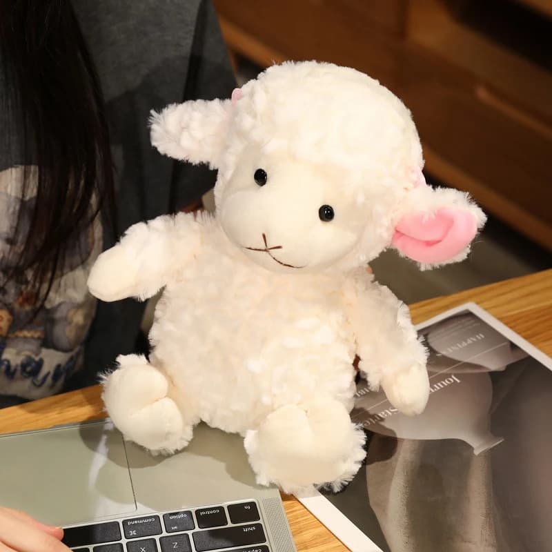 Kawaii Sweet Soft White Sheep Plush Toy 16/22/30cm Cute Cartoon Stuffed Sleeping Doll Ideal Birthday Gift for Kids