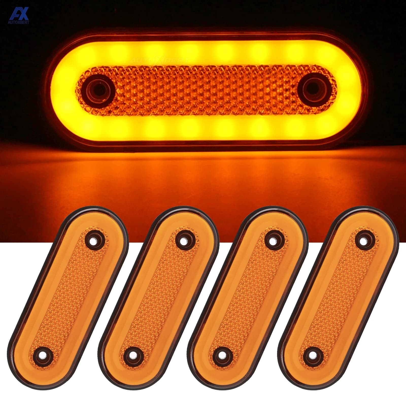 4 pezzi lampada di ingombro a LED indicatore ambrato anteriore posteriore ovale indicatore laterale fanale posteriore posizione luce rimorchio roulotte camion accessori