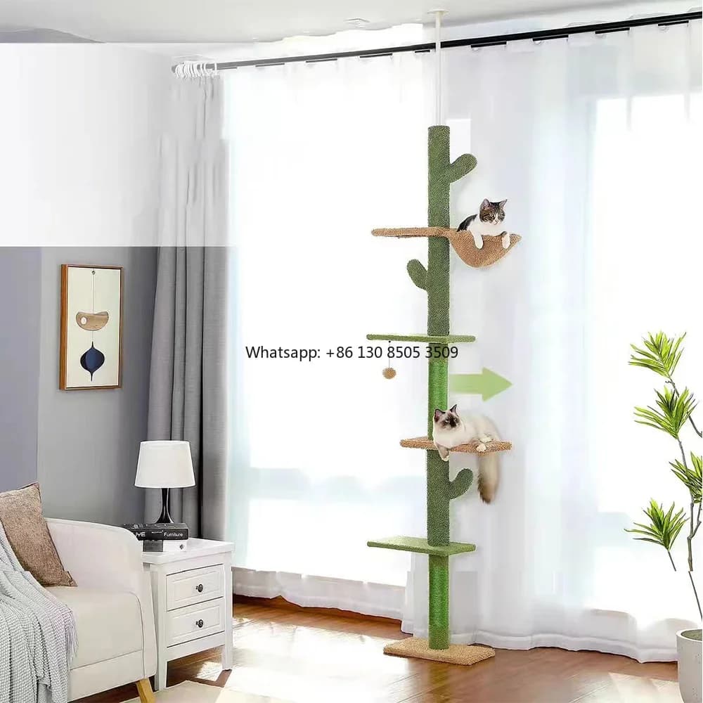 Manufacturer Wholesale Pet Product Supplier Wooden Large Cactus Cat Trees Scratcher