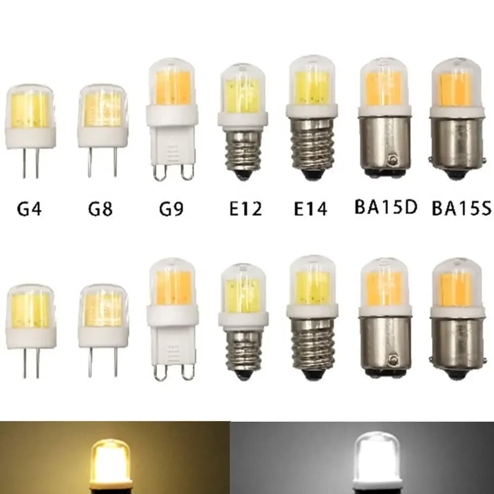 5W Mini LED Lampadina COB BA15D BA15S E11 E12 E14 G4 G8 G9 Sostituisci 45W Lampade Alogene Lampadario Luci Copertura In Vetro + Ceramica 110/220V