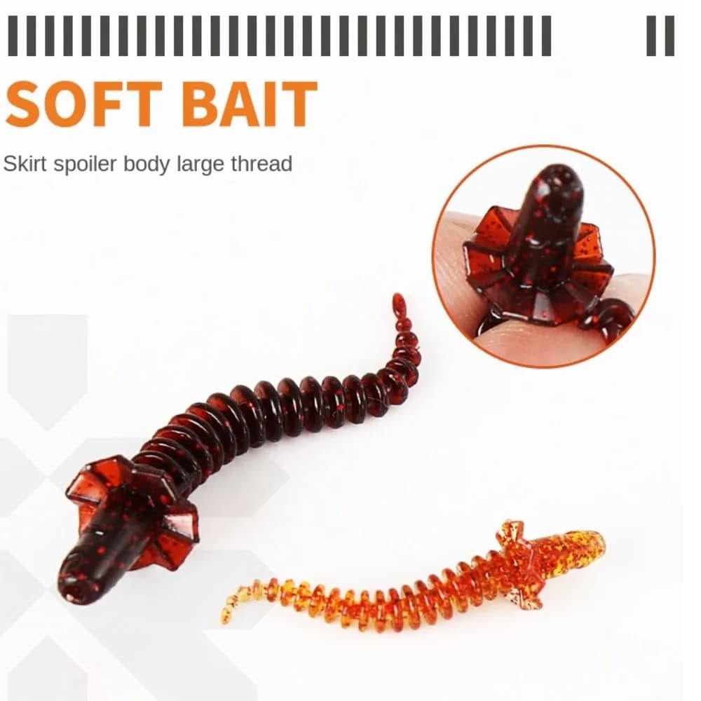 Set di 14 Esche Morbide in TPE per Pesca, 5 Colori, Esche Artificiali da 5cm/6cm, per Pesca Invernale