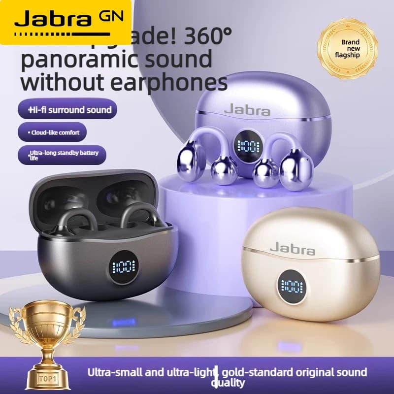 Jabra Wireless Bluetooth Earphones Clip-on Earphone High Sound for Xiaomi Earbuds Led Display Headphones Music Sports Headset