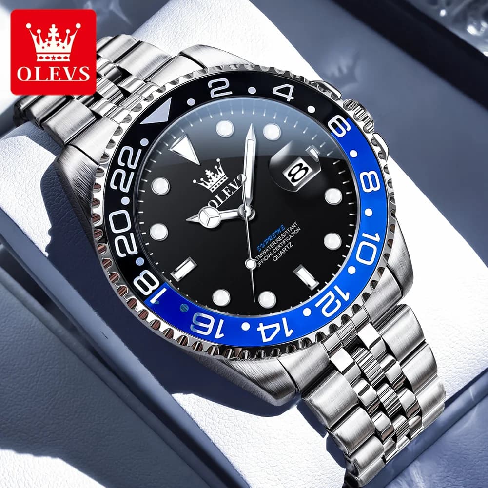 OLEVS 5657 Men's Watch Quartz Wrist Watch with Original Calendar 30M Waterproof Luminous Business Men's Wrist Watch