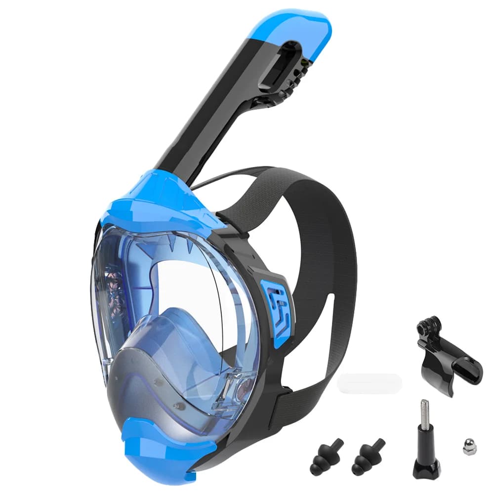 Full Face Snorkeling Mask With Latest Dry Upper Breathing System Support for Adult Detachable Camera Panoramic View Anti-Perdite Anti-Watching