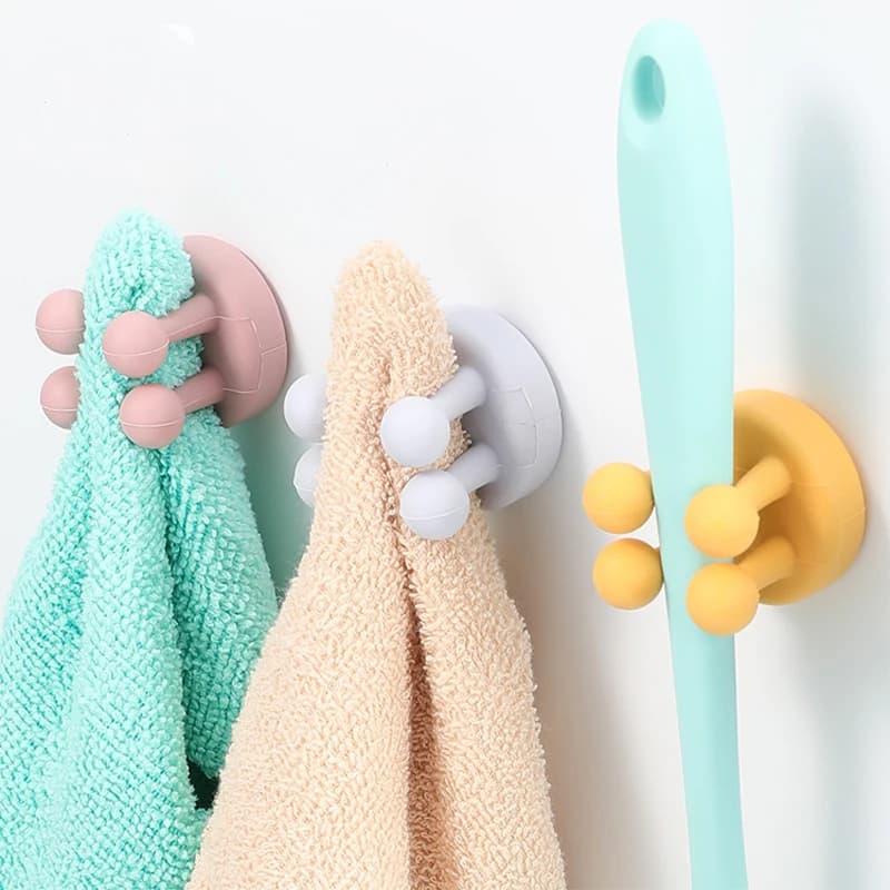 Gancio in silicone senza punzonatura per rasoio da bagno, scaffale per rasoio, spazzolino da denti, supporto per chiave sospesa, strumenti per gancio di stoccaggio impermeabili