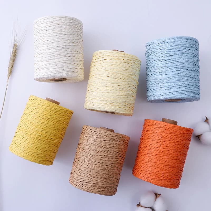 Linea di erba di cotone Tessuto manuale Avvolgimento Gancio per cappello di paglia Gancio per borsa Materiale fai-da-te per tessitura di tappeti, arazzi, tappeti, coperte o modelli