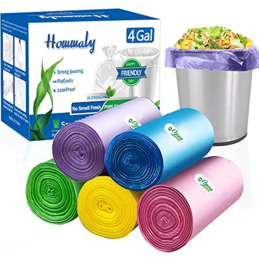 4 Gallon Small Garbage Bags 250 Counts, Trash Bag Bin Liners, 12-15 Liters Bin Bags Wastebasket Bags for home office kitchen Tr