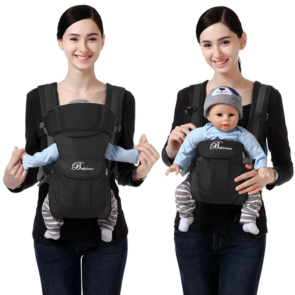 Marsupio Ergonomico 4-in-1 per Neonati e Bambini, Facilmente Regolabile